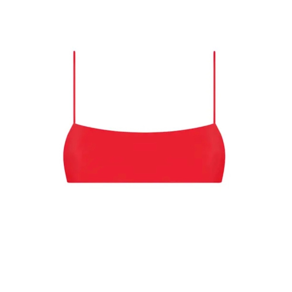 Ark Swimwear Red Minimal Crop Bikini Top